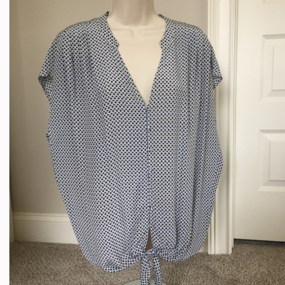 Joke blue tie blouse